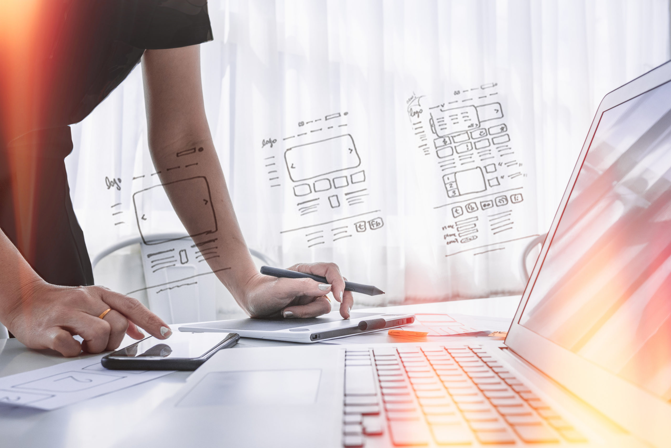 Website wireframing and digital product planning