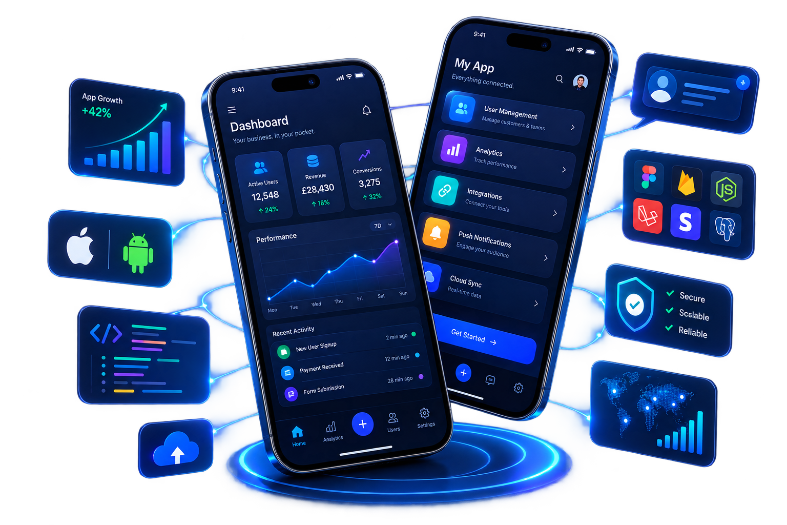 Mobile app development interface